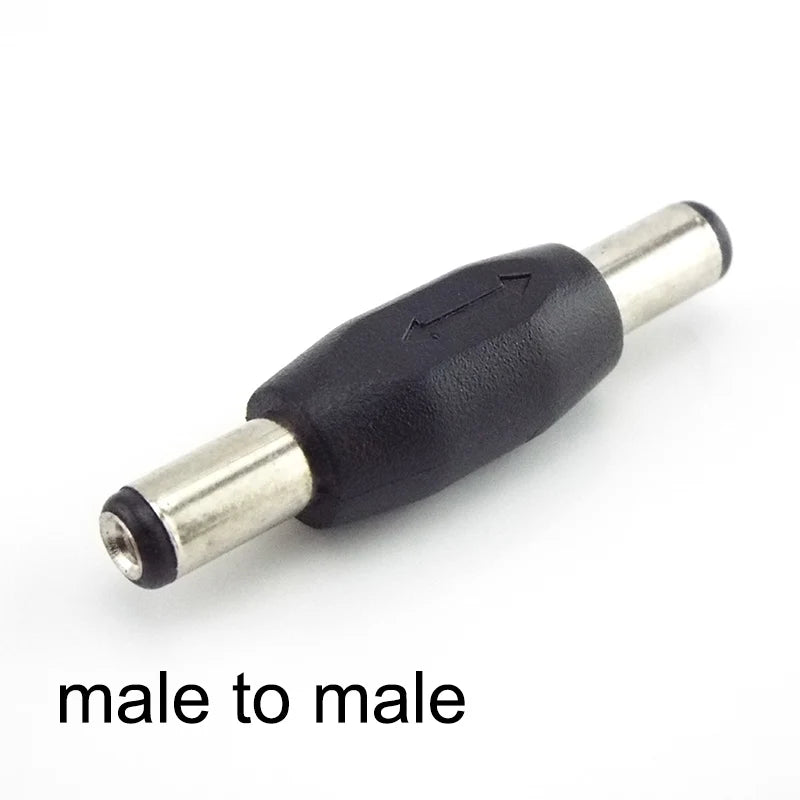 5.5*2.1mm / 5.5x2.1 Mm DC Double Male to Male Power Socket Connector CCTV Female to Female Panel Mounting Jack Adaptor