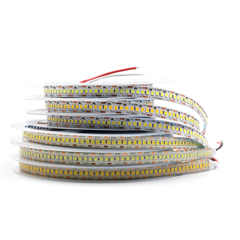12V 24V LED Strip SMD 2835 Flexible LED Tape 5M 120 240 480Leds/m Waterproof Ribbon Diode Room Decor Warm Natural Cool White