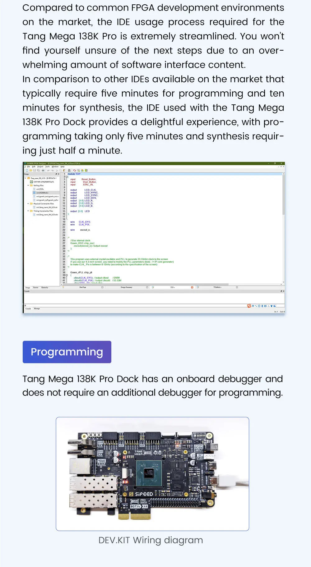 Sipeed Tang Mega 138K Pro Dock GOWIN GW5AST RISCV FPGA Development Board 3 LANE MIPI CSI Large capacity LUT 1GB DDR3