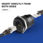Metal CAT6A C-type RJ45 Network Direct Module Socket Cat 6A Ethernet Interface Data Signal Connector RJ45 Round Panel Sockets