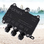 IP68 External Junction Box 4 Way Plug Line Coaxial Cable Connector Wire Range 3-12mm Outdoor External Electric Power Cord Case