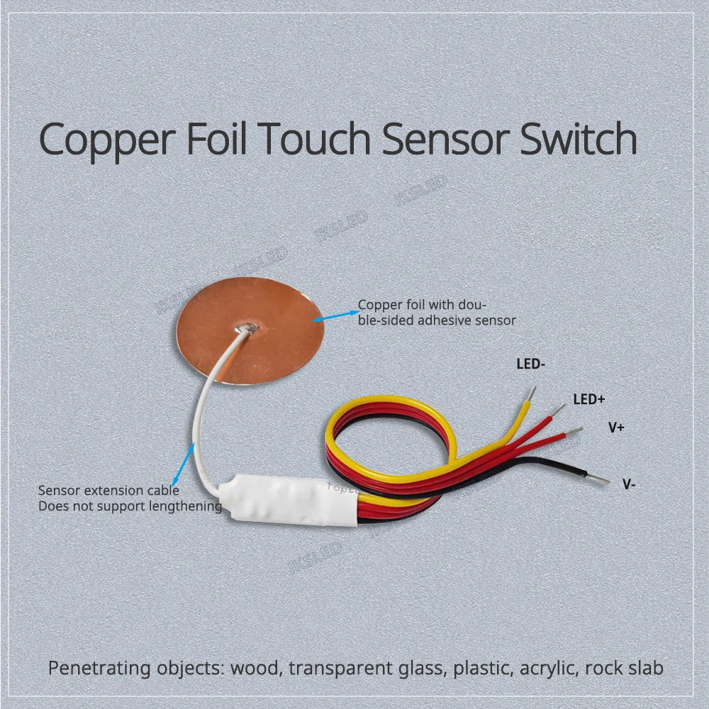 DC3.7V5V12V24V Mini Touch Sensor Switch Copper Foil Partition Touch Switch LED Dimming Controller Penetrating Wood Board Glass