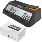 LEAP PQ9917 Chess Clock Digital Chess Timer for Board Game and Chess Timer with Bonus & Delay Count Down up Alarm Black/Orange