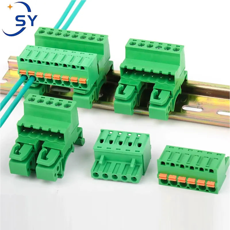1Sets 2EDG-UKR-5.08mm Cable Butt Joint 35mm Rail Type Terminal Block Screw Plug-in Wire Connector Solderless Butt Joint 2P-24P