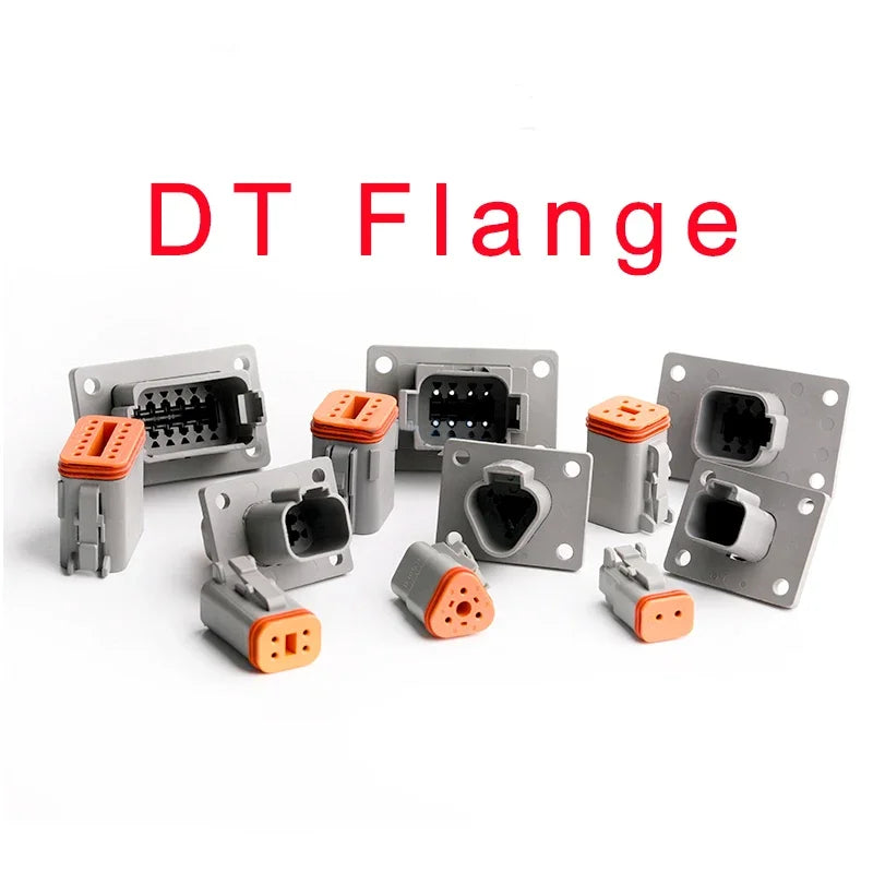 2/3/4/6/8/12Pin Deutsch Type DT Connector Plug-In With Fixed Flange DTM/DTP Waterproof Wire Automotive Connector