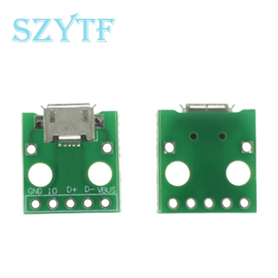 10PCS MICRO MINI5P type-c USB To Dip Female B-type Square Interface Printer Mike PCB Converter Adapter Breakout Board
