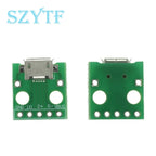 10PCS MICRO MINI5P type-c USB To Dip Female B-type Square Interface Printer Mike PCB Converter Adapter Breakout Board