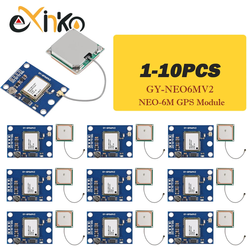 1-10pcs GY-NEO6MV2 New NEO-6M GPS Module NEO6MV2 with Flight Control EEPROM MWC APM2.5 large Antenna for arduino