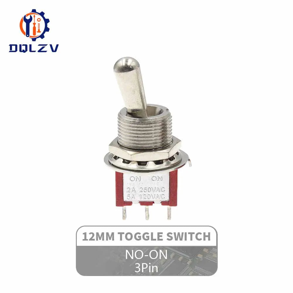 Red Mini 3pin 6pin 6mm 2/3 Position Self-resetting Toggle Switches ON-(ON)DPDT Mini Toggle Switches 6A/125V 3A/250V MTS
