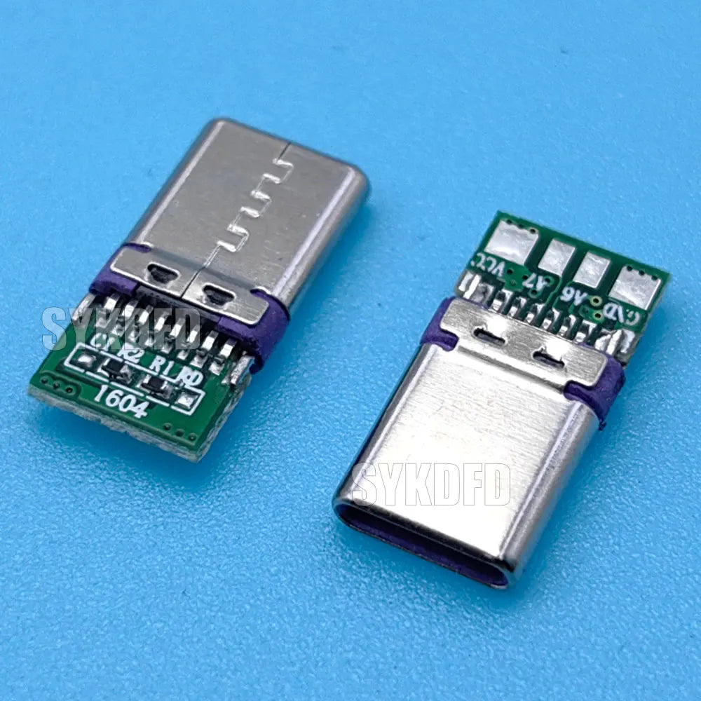 5/10Sets Fast Charging Type-C USB C 5A Connectors Jack 16pin Male Plug Electric Terminals welding DIY Data Cable Accessories