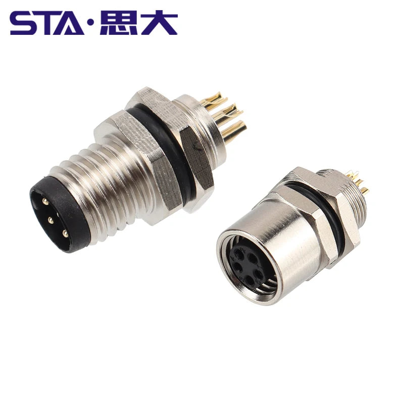 3 4 5 6 8 Pins M8 Solder Welding A D Coding Male Female Panel Mount IP67 Sensor Circular Connectors