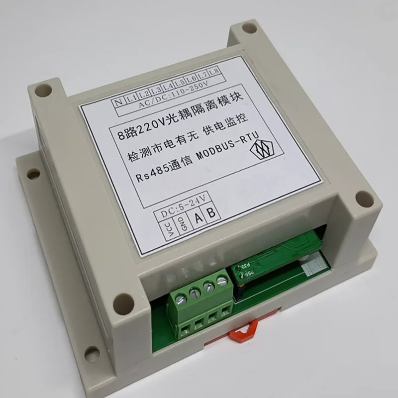 8-way 220V AC Detection Module MODBUS Module RS485 Communication Detection Mains Power Can Be Connected To PLC
