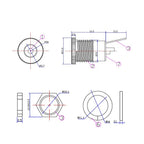 2Pcs Gold-plated 20A DC099 5.5 mm x 2.1mm DC Power Jack Socket 5.5*2.1 Female Panel Mount Connector 5.5*2.5mm Metal DC-099