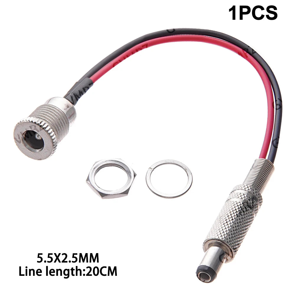 DC099 5.5 x 2.1mm/5.5x2.5mm DC power outlet male female connector adapter with 10cm/20cm Cable  5.5*2.1