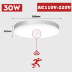 Motion Sensor PIR LED Ceiling Lamp 110V 220V Corridor Bedroom Toilet Light Human Body Induction