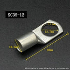 SC Type Wire Nose Terminal SC6 SC10 SC16 SC25 SC35 Bare Copper Battery Block Lugs Hole ID6/8/10/12mm Crimp Wire Connector