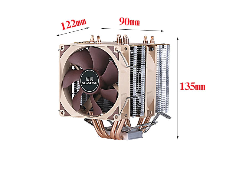 XUANFENG Air-cooled CPU Cooler 90mm Fan Twin Towers 4/6 Heat Pipe 4pin/PWM Compatible LGA2011 115x 1200 1700 X79 X99 AMD AM3 AM4