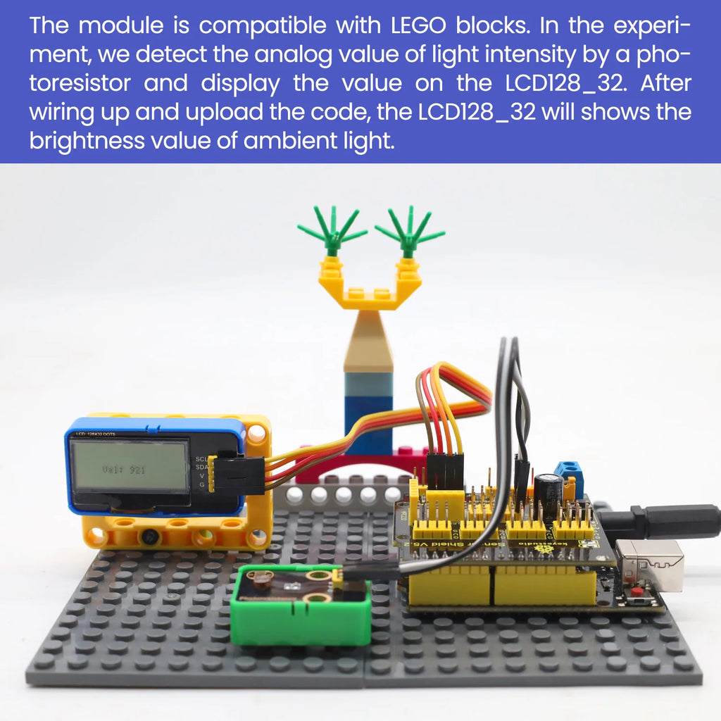 Photoresistor Sensor LDR Sensor Module DIY Electronic Building Blocks for Arduino UNO R3 Projects Compatible with Lego Blocks