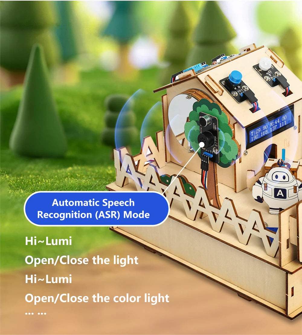 ACEBOTT DIY Smart Home Kit for Arduino Kit Robot Starter Automation Projects Wooden House Learning Kit for ESP32
