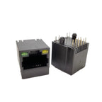 5PCS RJ45 Vertical 180 Degree Network Socket With Shield and Lamp Network Cable Interface 5224-8p8c In-Line Connector