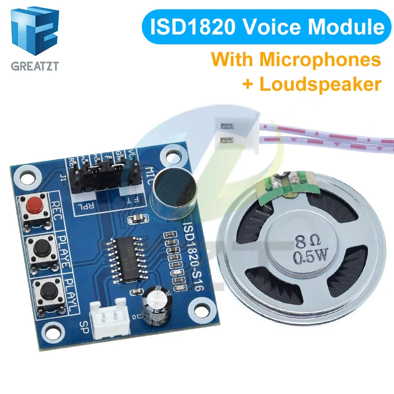 GREATZT ISD1820 recording module voice module the voice board telediphone module board with Microphones + Loudspeaker