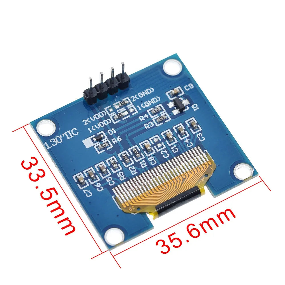 1.3-inch LCD Screen Suitable For DIY Desktop Robot Screen Blue and White I2C IIC Communication 12864 OLED Display Module 4-pin