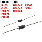 100PCS DIODE DIP SR560 1N5822 1N5404 SF28 HER608 HER505 SR260 FR302 1N5824 HER204