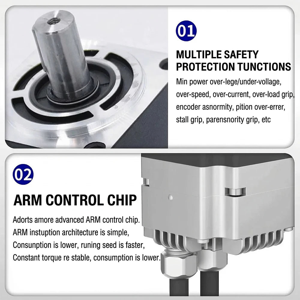 48V DC Servo Motor All-in-one Built In Drive 200-1000W Low Voltage 60/80mm Motor 17Bit Absolute Encoder 3000RPM With RS485