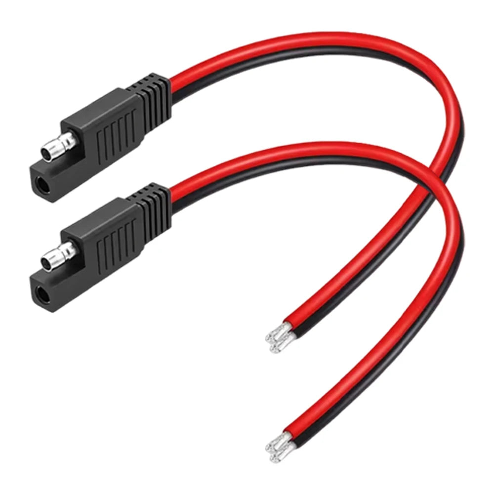 (14.5cm) SAE Connector Cable 12V Quick Disconnect 2 Pin Plug for Automotive Battery Tender Solar Panel Charger Cord Wire Harness