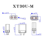 1/5/10PCS XT30U Male Female Bullet Connector Plug the Upgrade XT30 For RC FPV Lipo Battery RC Quadcopter XT30U-M XT30U-F