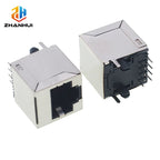 5/10Pcs RJ45 8P8C Female Socket - Metal Shell PCB Mount Ethernet Cable Connector for Network Interface