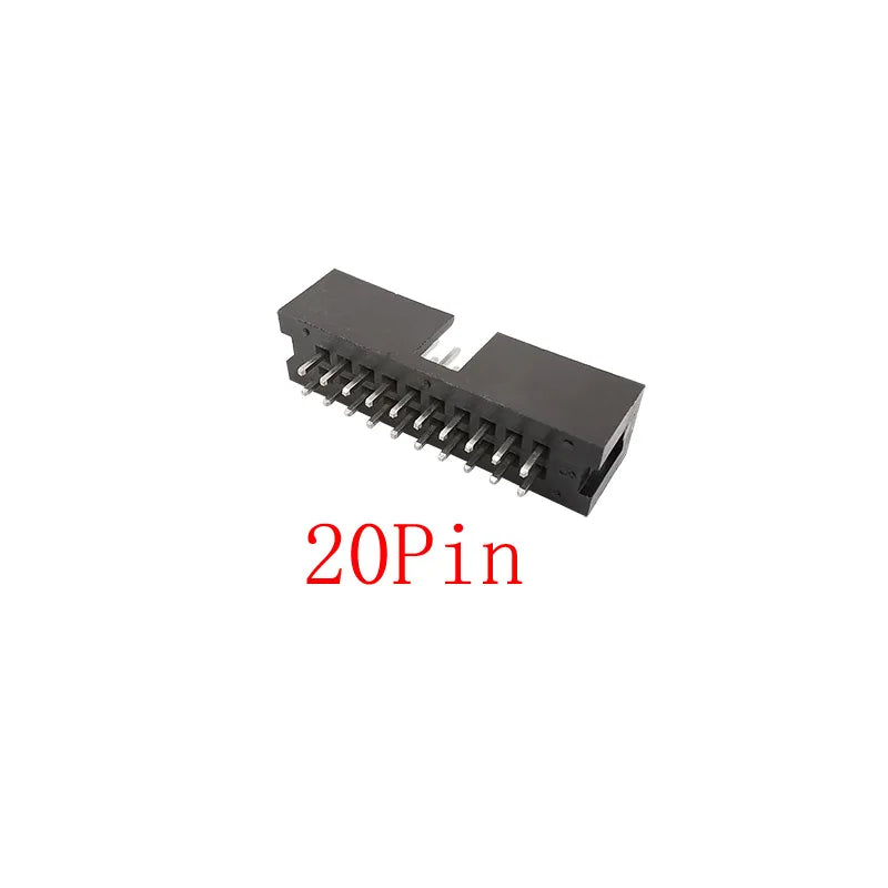 10Pcs DC3 2.54mm Pitch Double Row Male Socket Straight IDC Box Headers PCB Connector 6/8/10/12/14/16/18/20/24/26/30/34/40/50 Pin