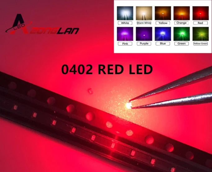 0402 SMD LED 500/1000/4000pcs Diode Full Colors Assorted Kit Super Bright 1005 SMD LED Chip for PCB DIY Electronic Projects