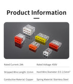 50Pcs Mini Quick Push in Connectors Hard Stainless Easy Electrical Splicing Terminal Blocks 2 3 4 5 6 8 Ports