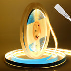 DC 12V 24V COB LED Strip Light 320 480 528 LEDs Flexible Tape High Density Linear Lighting Warm White 8mm PCB 0.5m 1m 2m 5m 10m