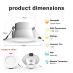 1-10PCS 5W Smart LED Downlight WiFi Ble Ceiling Lamp RGB Lamp APP Remote Control Color Changing Light for Google Alexa Home