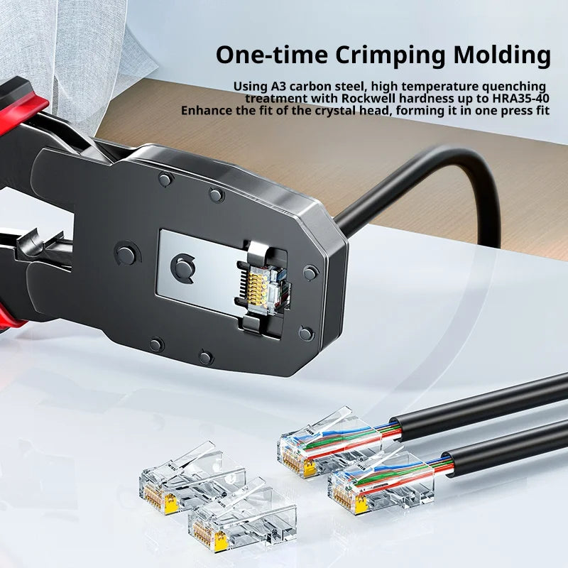 SAMZHE RJ45 Crimper Tools Crimping Pliers Ethernet Network Cable Crimper Cutter for 8P/6P/4P RJ45 RJ11 Precise Stripper Plier