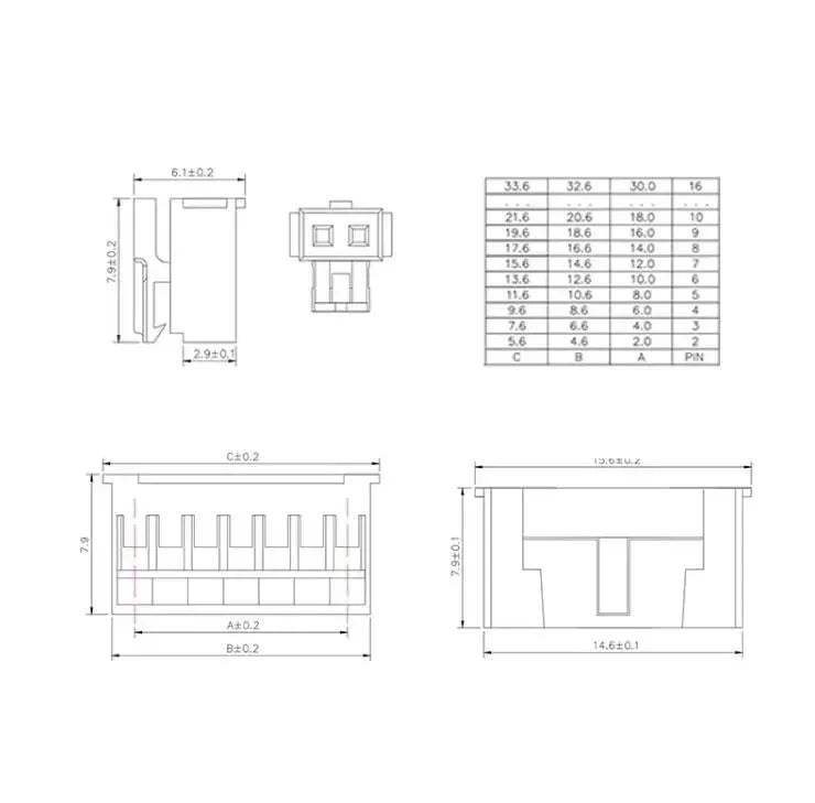 10Sets HY2.0 Connector 2.0mm Vertical / Horizontal SMD Pin Header 2/3/4/5/6/7/8P ( Plug Male + Female + Terminal ) Kit