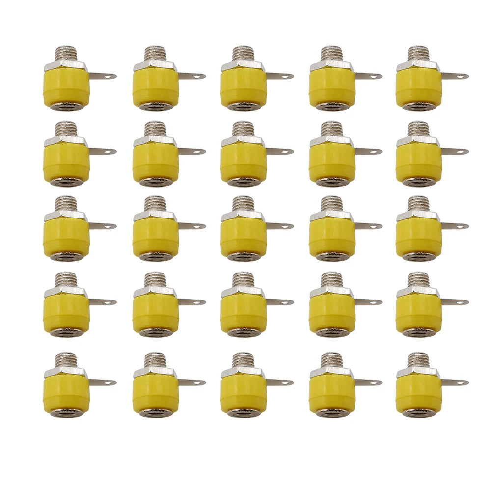 25Pcs Binding Post 4mm Banana Socket Female Connector 4mm Banana Plugs Test Speaker Jack Nut Panel Mount Terminals Adapter