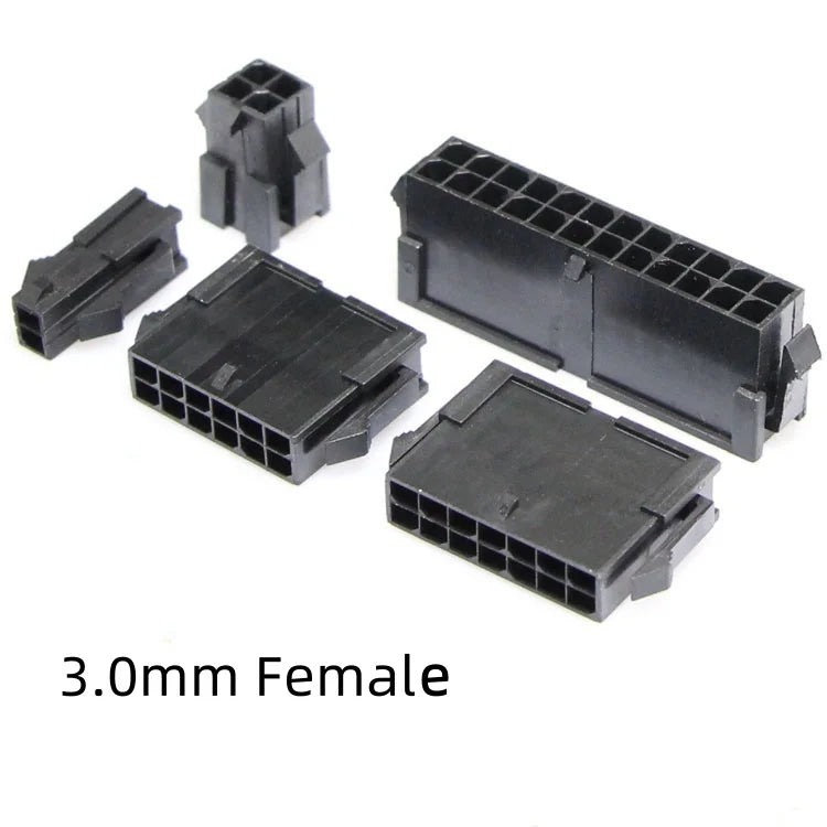 100PCS/1LOT Molex 3.0mm Connector Small 5557 Female Plastic Shell Housing for PC Notebook Power 2*1P 2 3 4 5 6 7 8 9 10 11 12Pin