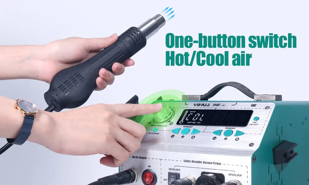 YIHUA 948-II Suction Tin Gun Desoldering Station Hot Air Gun Soldering Iron Suction Pen 4 IN 1 Intelligent Soldering Station