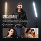 NEEWER Basics 12"/21" Magnetic RGB Light Wand, CRI95 Dimmable 14W LED Handheld Video Tube Lighting Stick with 51 RGB Modes