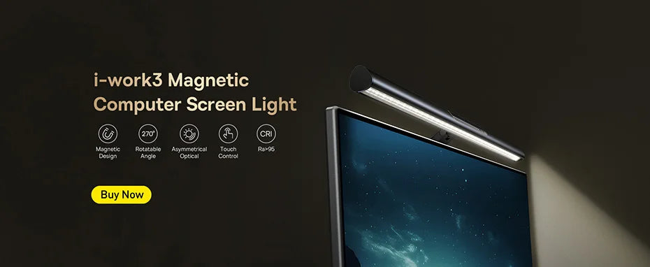Baseus Desk Lamp 180° Foldable LED Table Lamp Rechargeable Auto Dimming Smart Eye Protection Study Reading Room Night Light Lamp