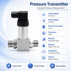 Industrial Differential Pressure Sensor 0-100kPa 4-20mA Stainless Steel Transmitter for Air Gas Water