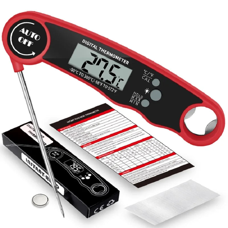 Digital Waterproof Meat Thermometer for Cooking Instant Read Food Thermometer for Grill BBQ with Accurate Temperature Display