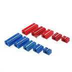 5Pcs DIP Toggle Switch Module (1-8 Bit) 2.54mm Pitch PCB Board Dial Switch Red/Blue Snap Type Switch for Electronic Projects