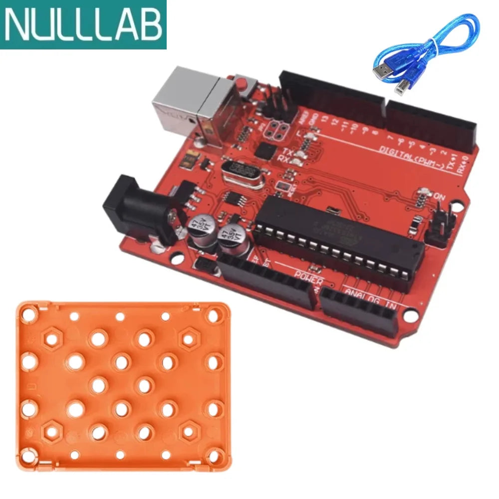 Compatible with Arduino Uno R3 Development Board ATmega328P Microcontroller Module Main Control Board Multicolor USB-B Cable