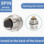 M12 male and female socket  4 5  8  pins weld IP67/68 Install front/rear panel waterproof circular connectors