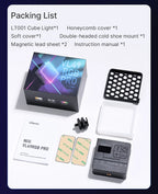 Ulanzi VL49 RGB PRO Full Color LED Video Light 2500K-9000K Camera Light for Photopraphy with Honeycomb Diffuser