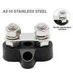 Double Stud Terminal Block M6 M8 For Car Boat Marine Wiring PA66 Insulator Base Electrical Connector 5A To 200A